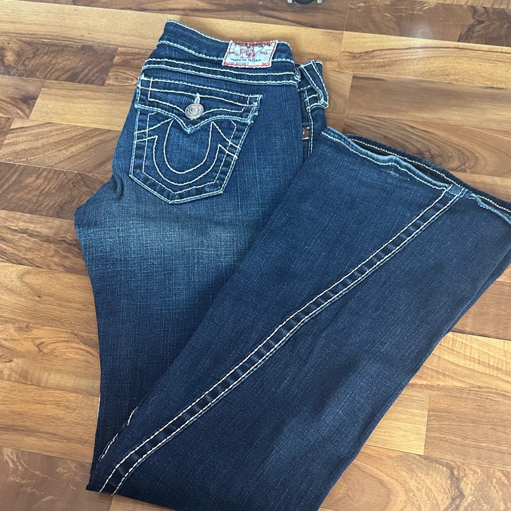 True Religion Women's Dark Indigo Boot Cut Jeans